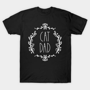 Cat Dad | Ornate | White T-Shirt